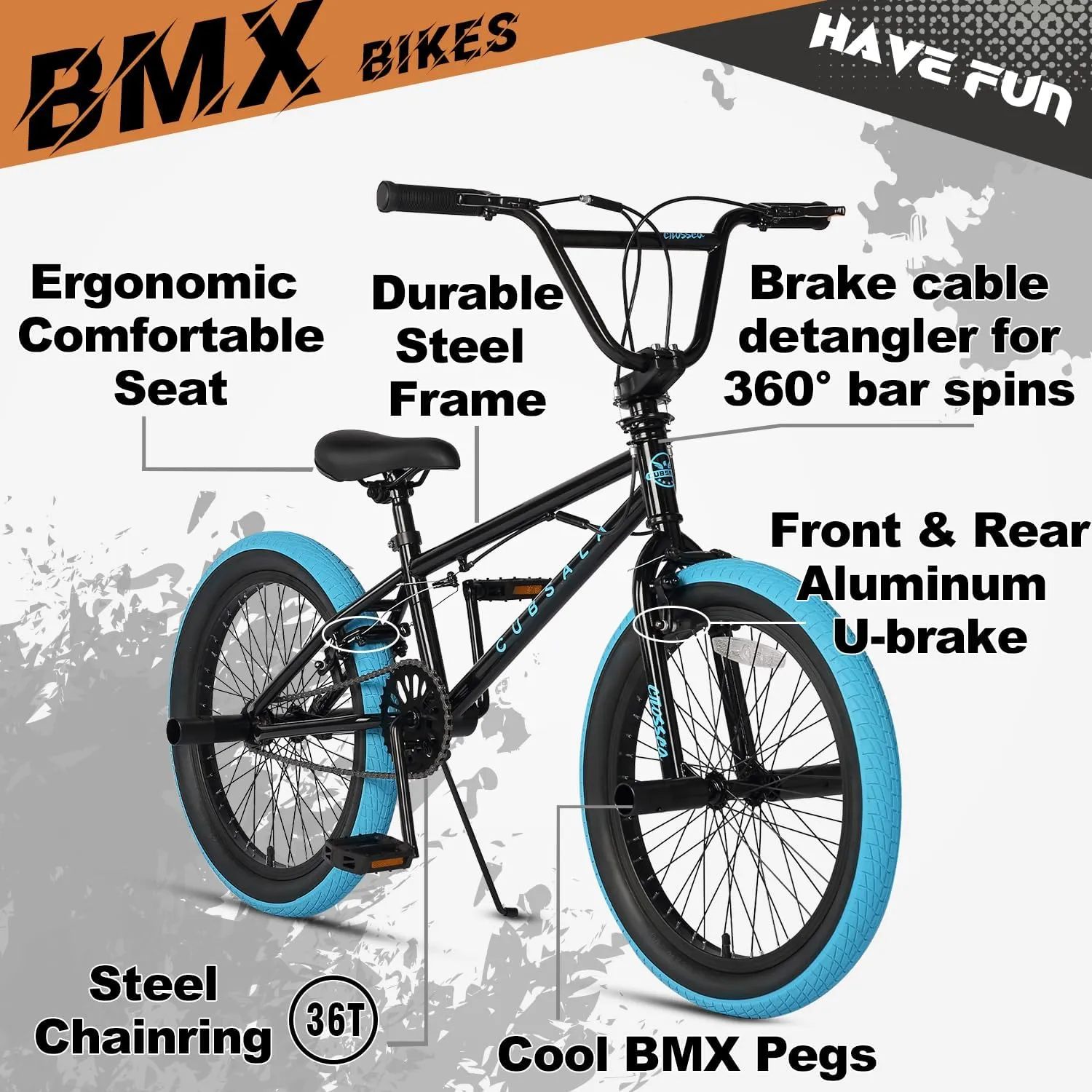 Freestyle BMX Bike, 18 20 Inch Kids Bicycle for 5-13 Years Old Kids and Beginner Level Rider, Multiple Colors