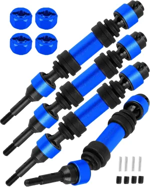 Front Rear Driveshaft Axles Upgrades Part for 1/16 Mini Maxx 4WD RTR Brushless Monster Truck (#107154-1),RC Aluminum Drive Shaft CVD with Hex,Replace Part #10750,Navy Blue
