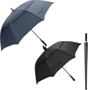 G4Free 62 Inch Automatic Open Golf Umbrella Extra Large Oversize Double Canopy Vented Windproof Waterproof Stick Umbrellas