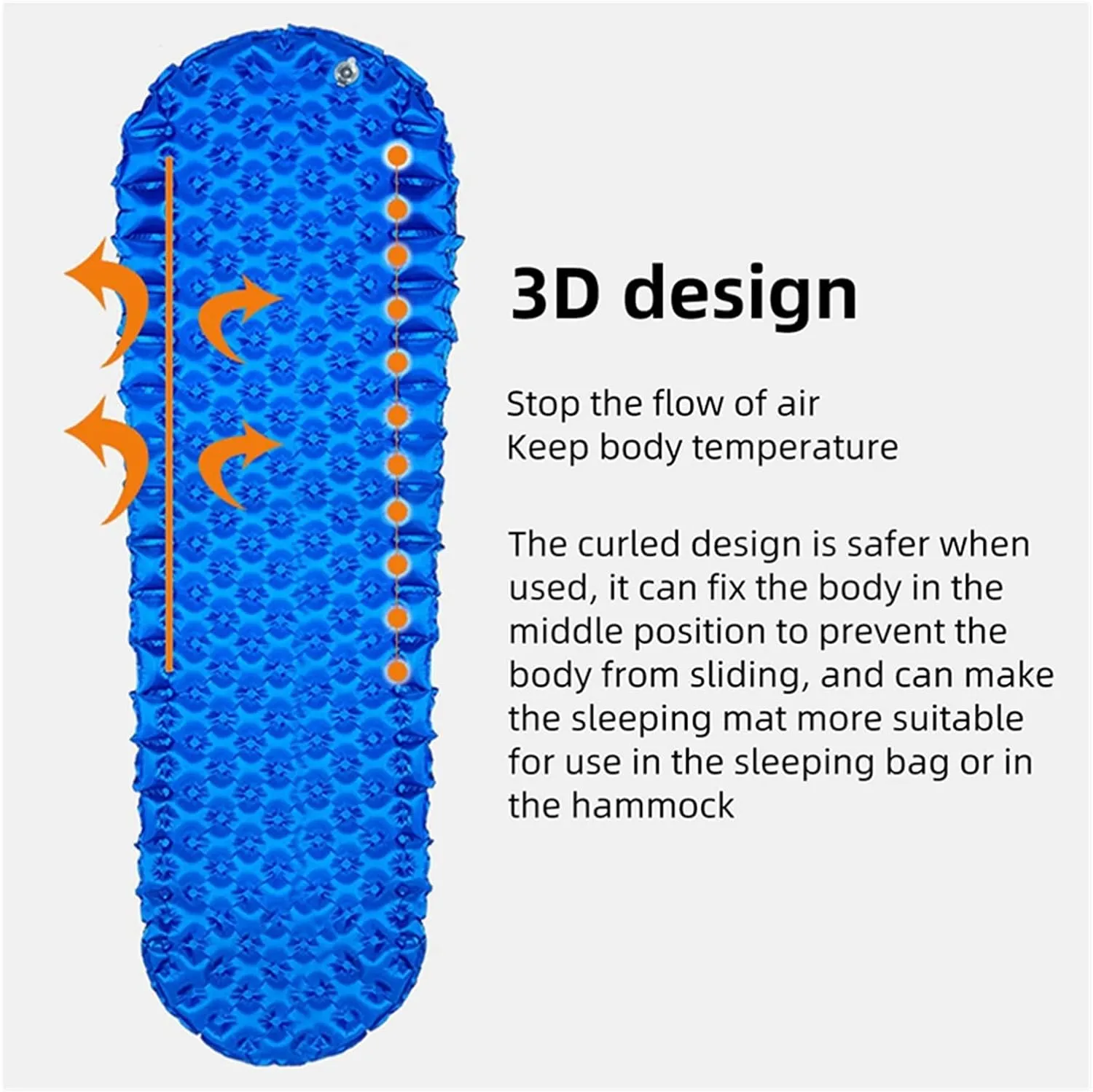 GaRcan Camping Air matt mat Ultralight Inflatable Mattress in Tent Hiking Trekking Portable Travel Folding Bed Sleeping pad (Standard M Orange)