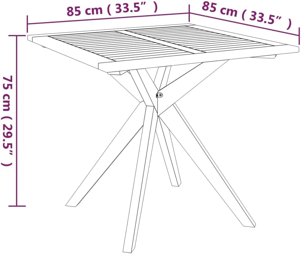Garden Table Natural Wood Solid Acacia Wood Outdoor Camping Dining Medium Table for Outdoor Furniture, Kitchen, Balcony, Picnic, Living, Hallway