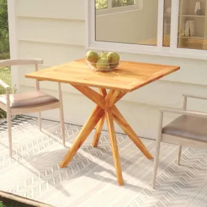 Garden Table Natural Wood Solid Acacia Wood Outdoor Camping Dining Medium Table for Outdoor Furniture, Kitchen, Balcony, Picnic, Living, Hallway