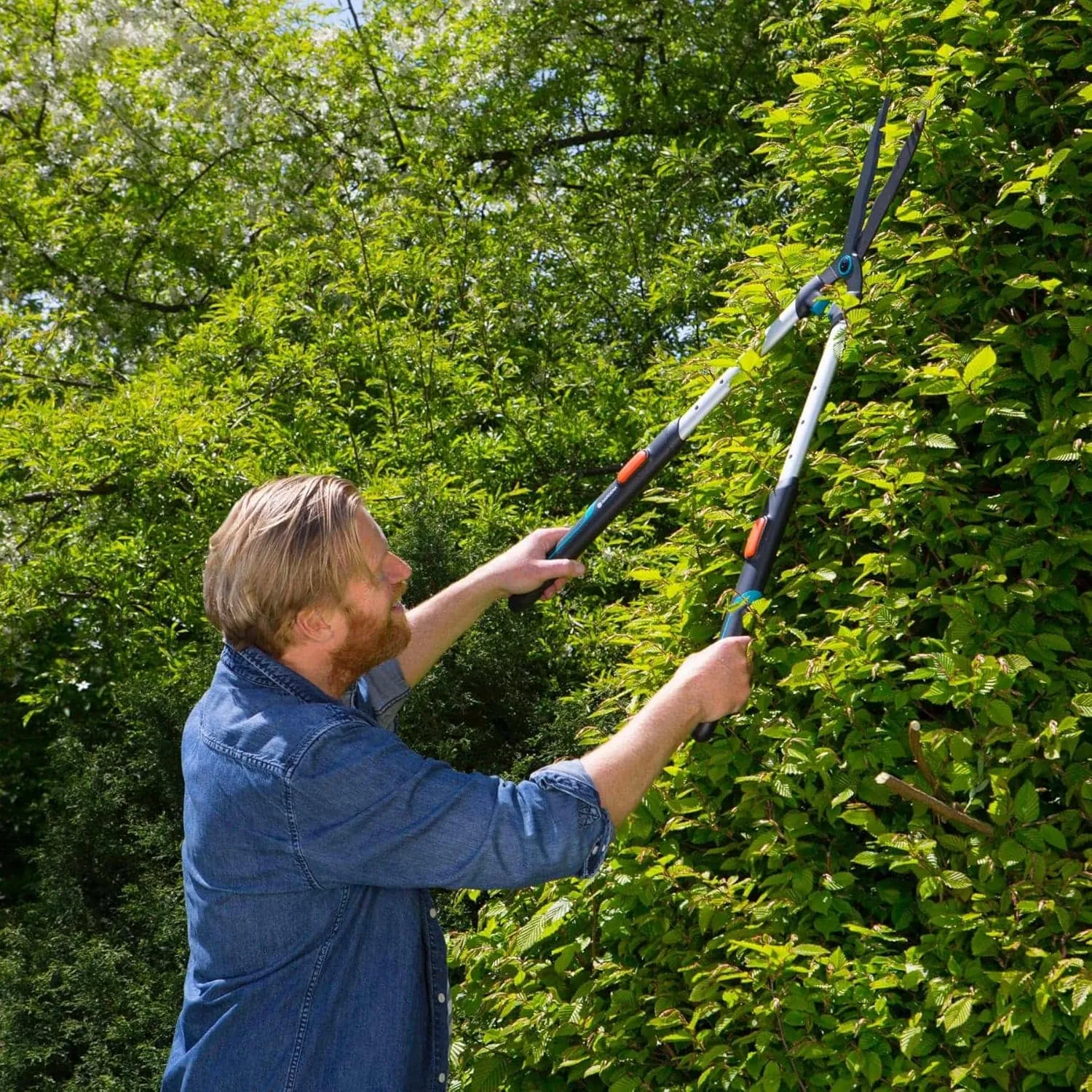 Gardena TeleCut Hedge Shears Turquoise Black