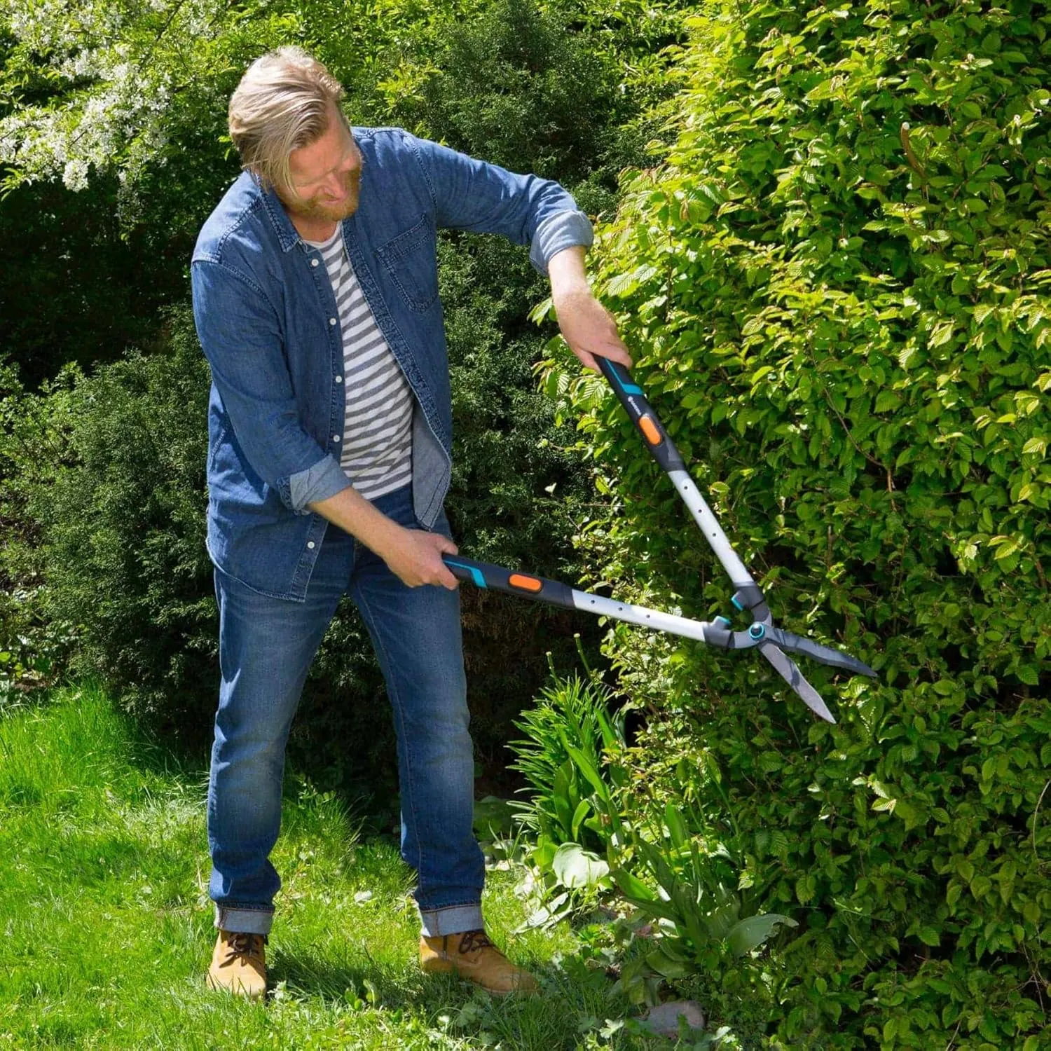 Gardena TeleCut Hedge Shears Turquoise Black