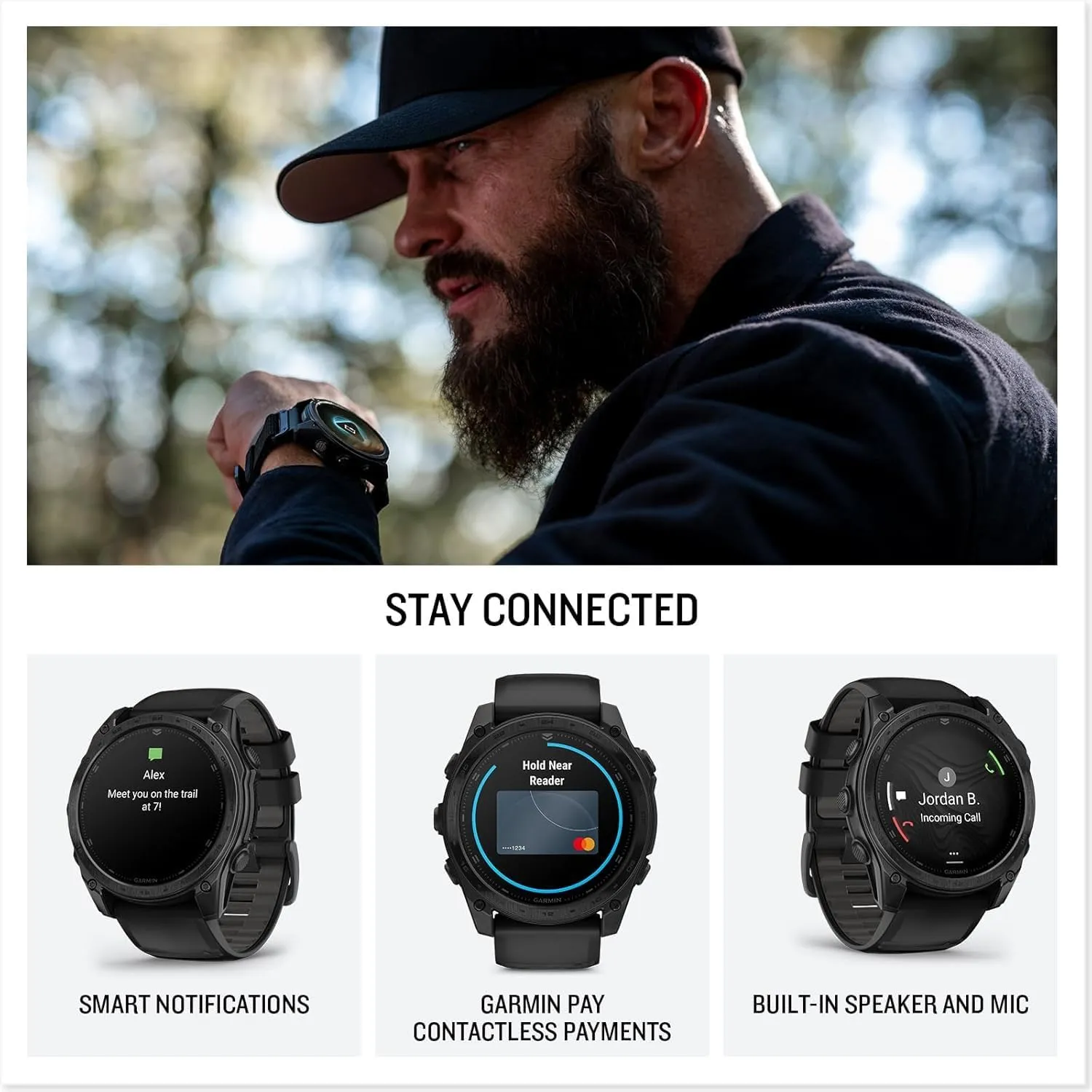 Garmin tactix 8 AMOLED (51mm) Premium Tactical GPS Smartwatch Bundle - Includes Applied Ballistics Ultralight Solver, Built-in LED Flashlight with PlayBetter Portable Charger & HD Screen Protectors