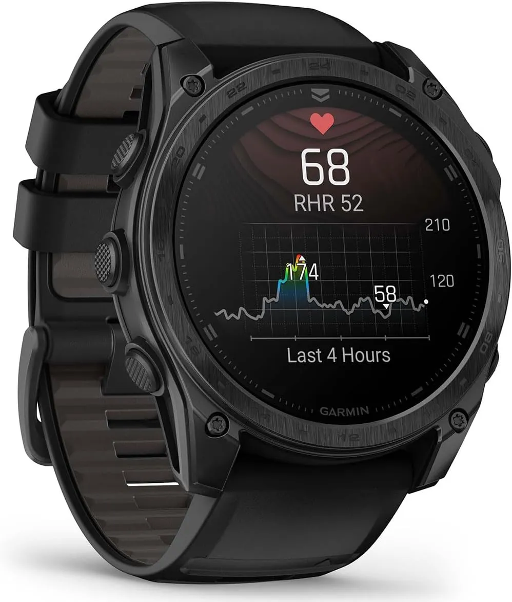 Garmin tactix 8 AMOLED (51mm) Premium Tactical GPS Smartwatch Bundle - Includes Applied Ballistics Ultralight Solver, Built-in LED Flashlight with PlayBetter Portable Charger & HD Screen Protectors
