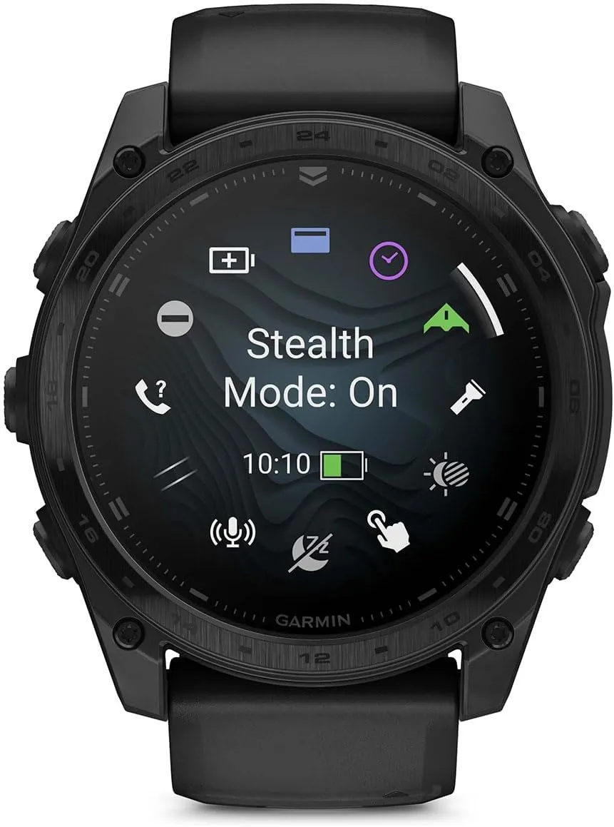 Garmin tactix 8 AMOLED (51mm) Premium Tactical GPS Smartwatch Bundle - Includes Applied Ballistics Ultralight Solver, Built-in LED Flashlight with PlayBetter Portable Charger & HD Screen Protectors
