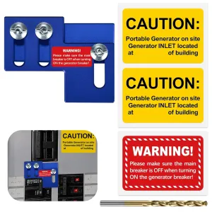 Generator Interlock for Thomas & Betts, Challenger, Westinghouse 150 or 200 A mp Panels with 1 to 1 1/8 Inches Spacing, Blue