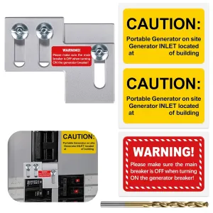 Generator Interlock for Thomas & Betts, Challenger, Westinghouse 150 or 200 Amp Panels with 1 to 1 1/8 Inches Spacing, Silver