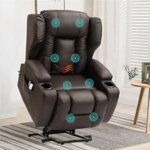 Genuine Leather Sofa Massage Adjustable Power Lift Recliner Chair for Elderly Home Theater Bedroom Recliner Chair Ergonomic Living Room