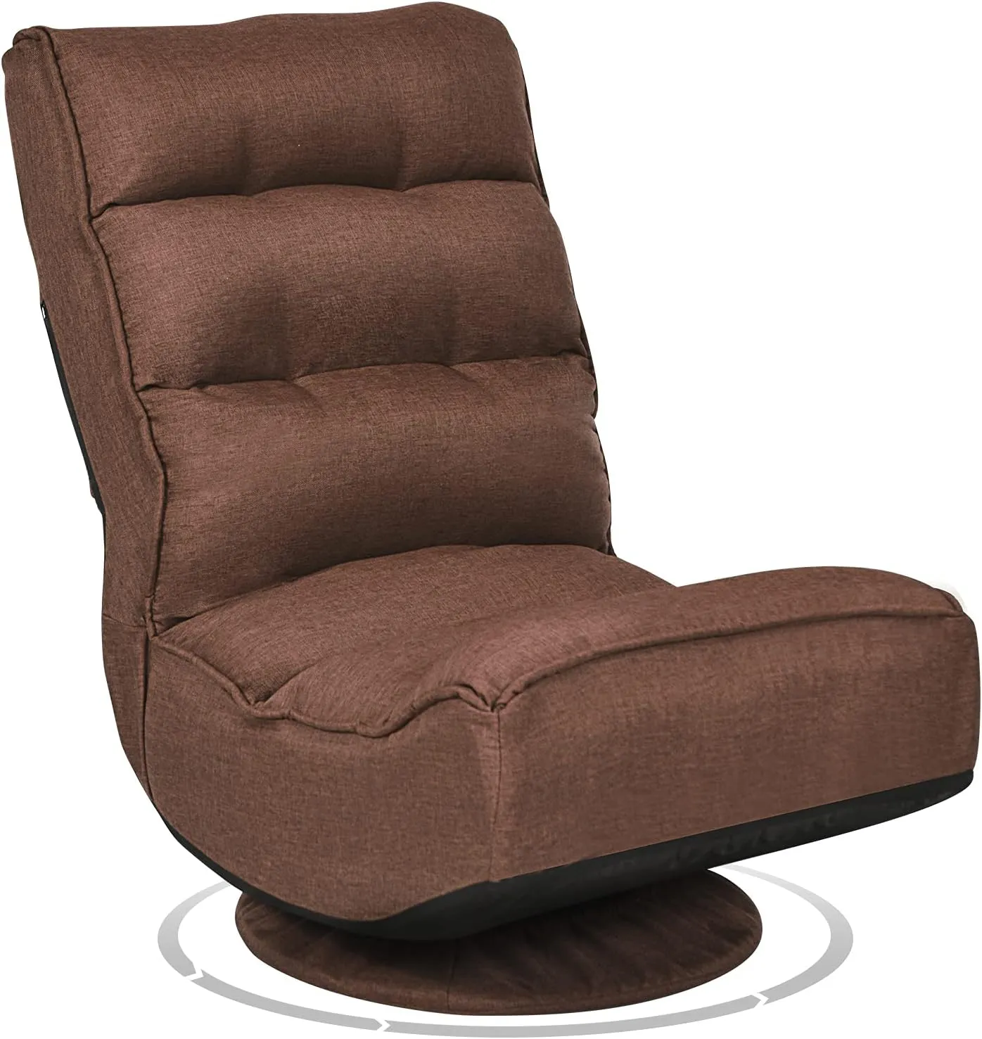 Giantex 360 Degree Swivel Gaming Chair, 6 Position Adjustable Folding Floor Chair, 300lb Spring Support, Comfortable Padded Backrest, Lazy Sofa Chair Game Rocker for Teens Adults (Coffee)