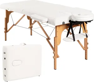 Giantex Folding Massage Table Lash Bed, 84'' Professional Massage Bed 2 Fold with Head-& Armrest Free Carry Case Chair Spa Facial Tattoo Beds, White