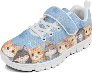 Girls' Athletic Tennis Shoes Cute Slip On Kids Sneakers Running Shoes