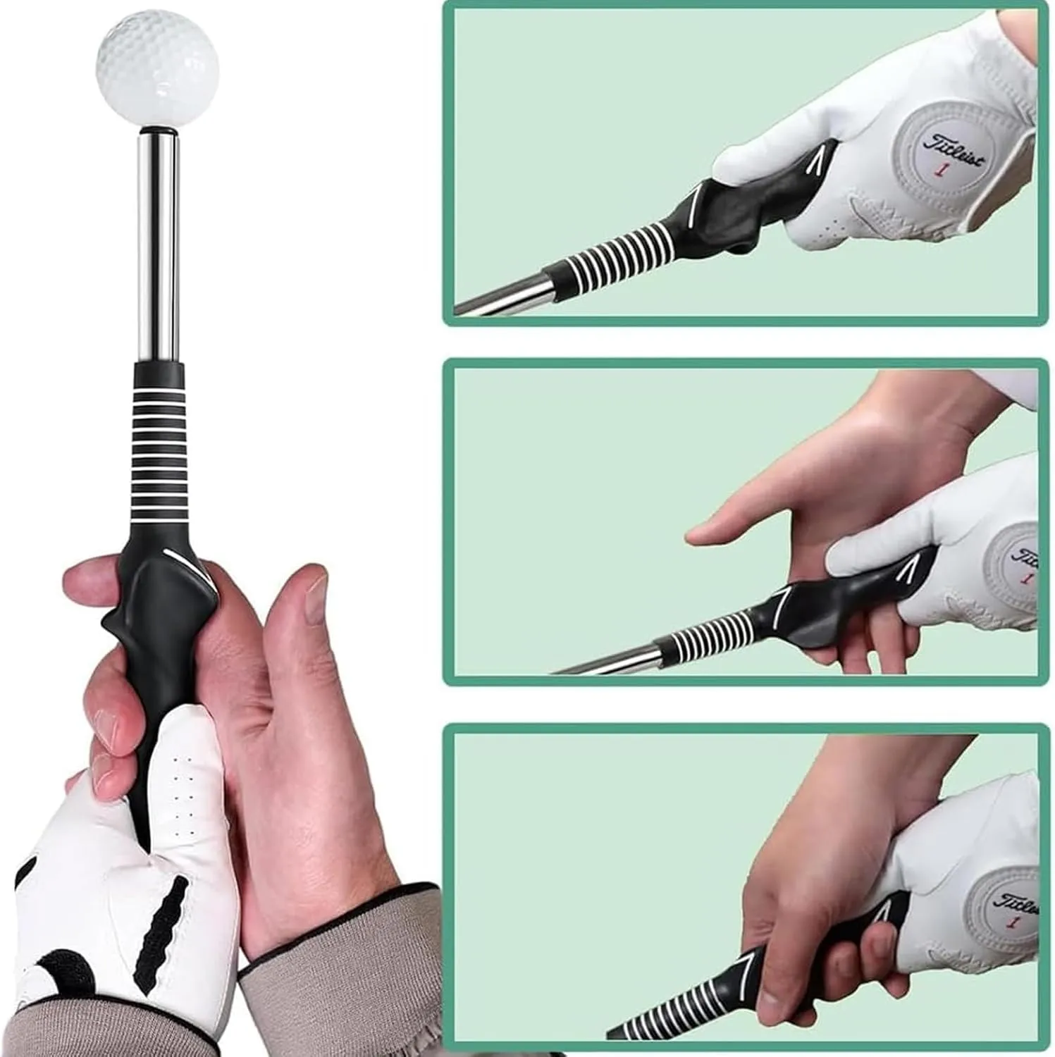 Gloryboom Telescopic Club, Retractable Golf Swing Training Aid, Gloryboom Golf, Golf Grip Trainer with Click Feedback, for Beginners Professionals, Rhythm, Power & Grip Training