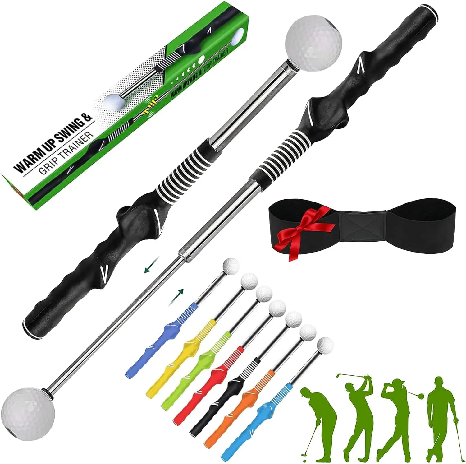 Gloryboom Telescopic Club, Retractable Golf Swing Training Aid, Gloryboom Golf, Golf Grip Trainer with Click Feedback, for Beginners Professionals, Rhythm, Power & Grip Training
