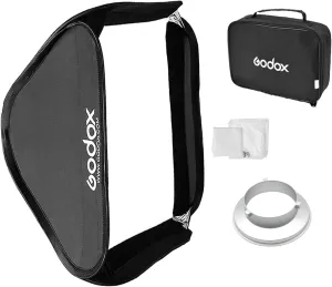 Godox Softbox 60cm x 60cm Portable Collapsible Softbox with Quick Release Bowens Mount Speedring Adapter for Studio Photography - 24" x 24"