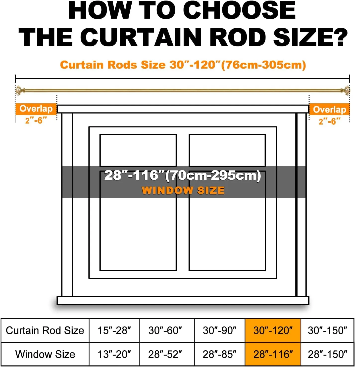 Gold Curtain Rods for Windows 32-72 Inch: 1 Inch Adjustable Acrylic Drapery Rod with Translucent Gold Foil Finials- Single Decorative Curtain Rod for Bedroom & Bathroom
