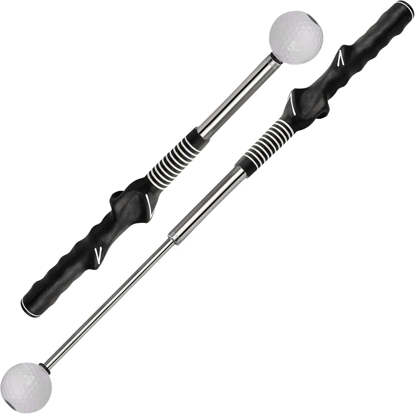 Golf Telescopic Club, Retractable Swing Training Aid, Click Sound Stick Trainer, Warm Up Golf Swing Trainer, Golf Grip Trainer Attachment -Strength & Tempo Training, Golf Accessories for Men