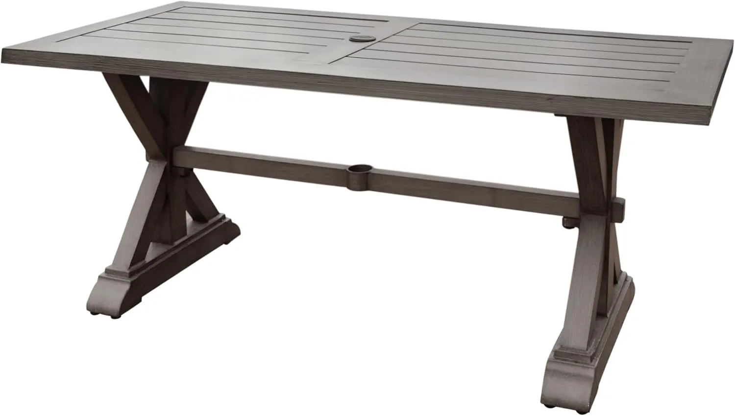 Great Deal Furniture Beenle Modern Outdoor Aluminum Dining Table, Dark Gray