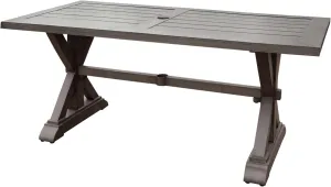 Great Deal Furniture Beenle Modern Outdoor Aluminum Dining Table, Dark Gray