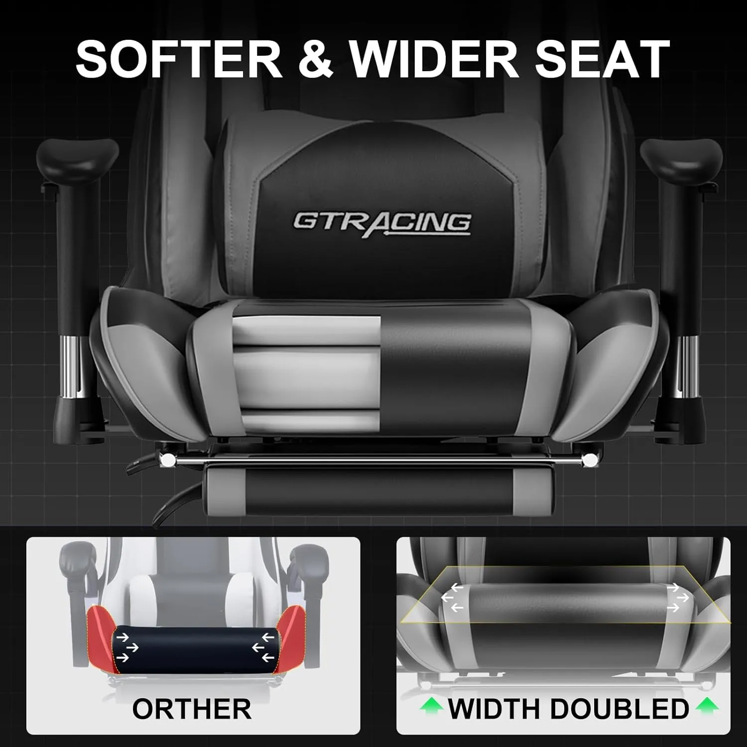 GTRACING Gaming Chair with Footrest, High Back Computer Chair Ergonomic Game Desk Chair Racing Executive Adjustable Swivel Rocker with Headrest and Lumbar Support