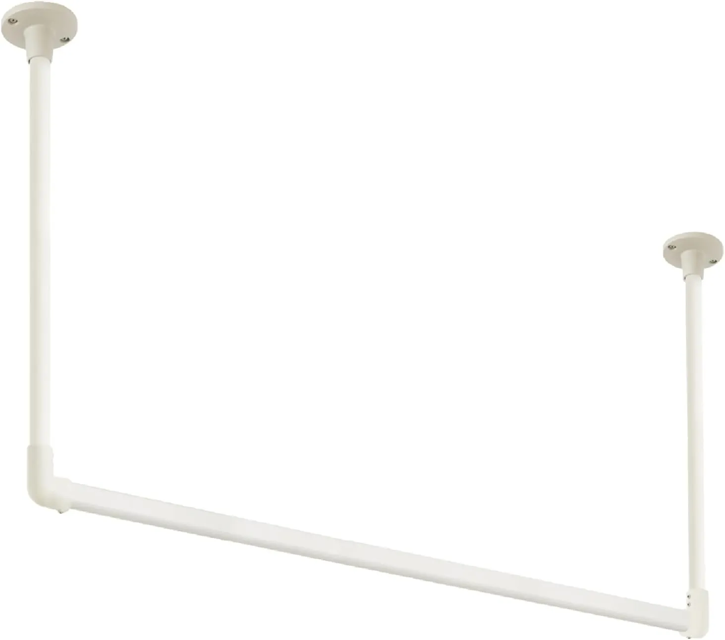 H-1 Hanging Bar with Ceiling C Type Set, White, W35.4 x H17.7 inches (900 x 450 mm)