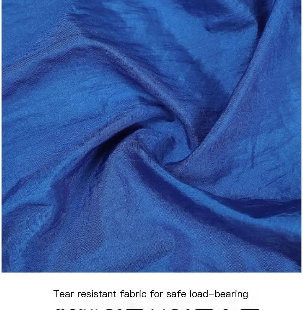 Hammock Double Anti-Rollover Pole Hammock Outdoor Camping Single Double Enlarged Thickened Parachute Cloth Camping Hammock Hammock Outdoor(Blue,A)