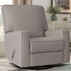 Harkawon Swivel Recliner Chair Glider Rocking Recliner Fabric Chair, Comfy Upholstered Glider Rocker for Nursery, Modern Armchair with Tall Back for Living Room, Bedroom (tanish Grey)