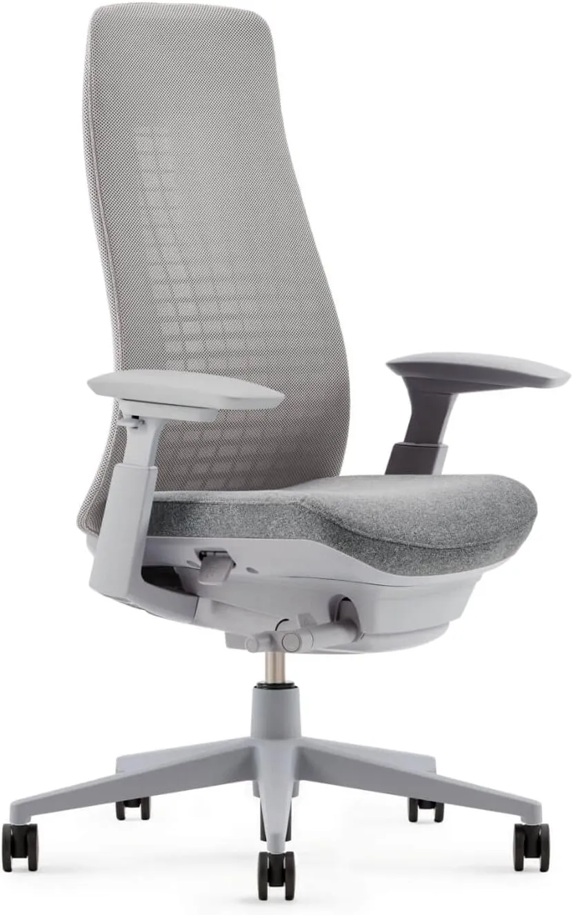 Haworth Fern Office Chair – Ergonomic and Stylish Desk Chair with Breathable Mesh Finish - with Lumbar Support (Silver Leaf)