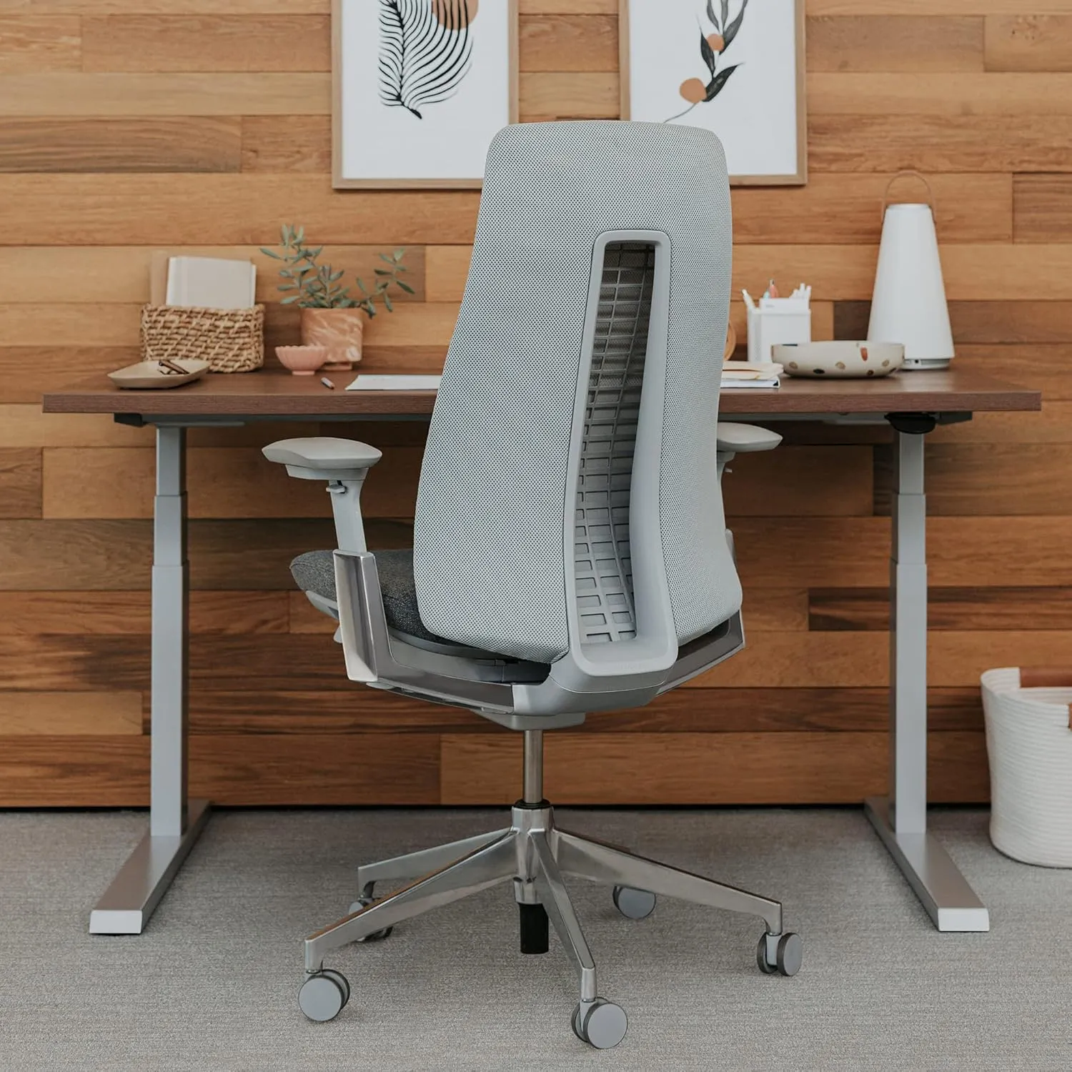 Haworth Fern Office Chair – Ergonomic and Stylish Desk Chair with Breathable Mesh Finish - with Lumbar Support (Silver Leaf)