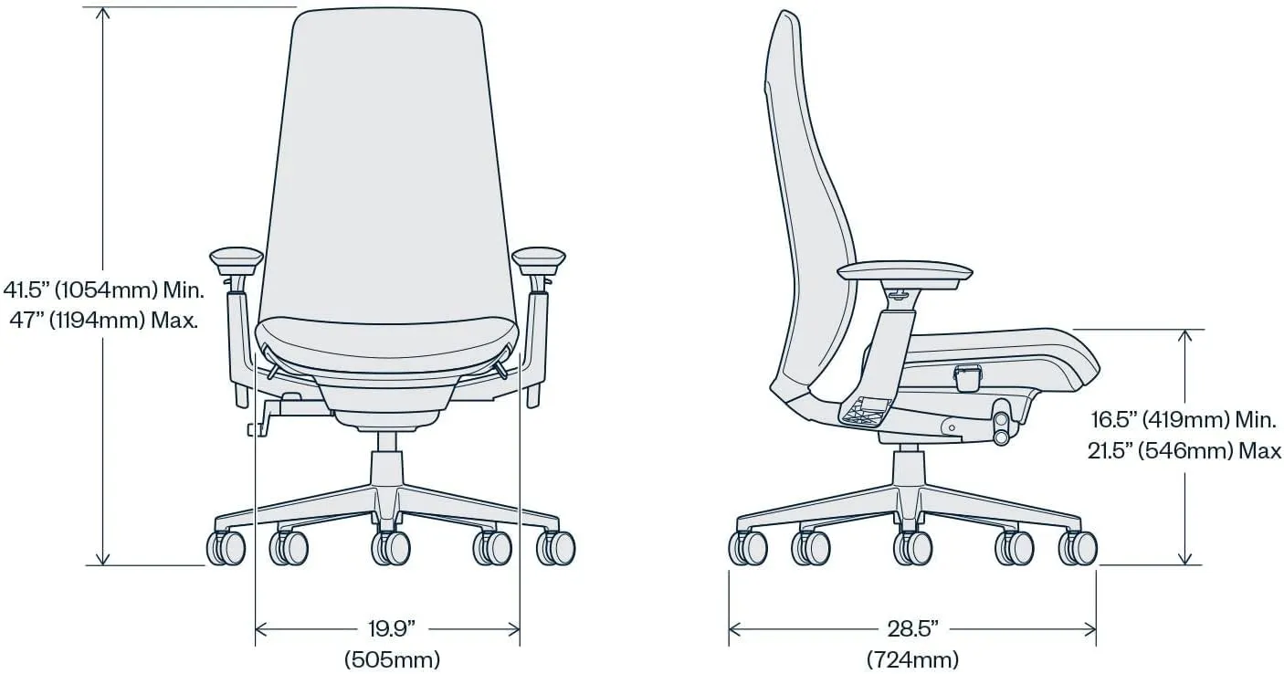Haworth Fern Office Chair – Ergonomic and Stylish Desk Chair with Breathable Mesh Finish - with Lumbar Support (Silver Leaf)