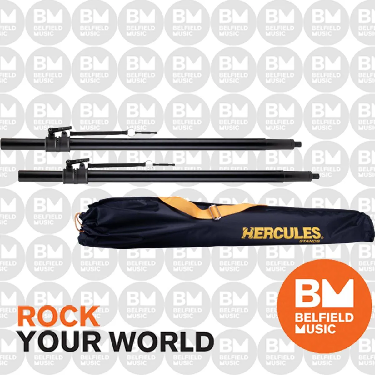Hercules SS350BB Adjustable Hybrid Adaptor Subwoofer Poles PAIR w/ Bag