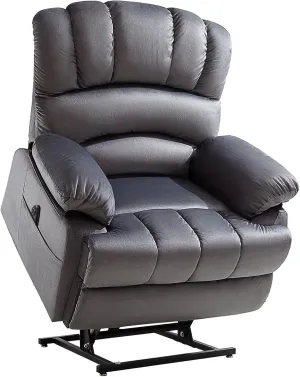 High Back Theater Seating Recliner Chair with Adjustable Massage and Power Lift Genuine Leather Sofa for Elderly Living Room