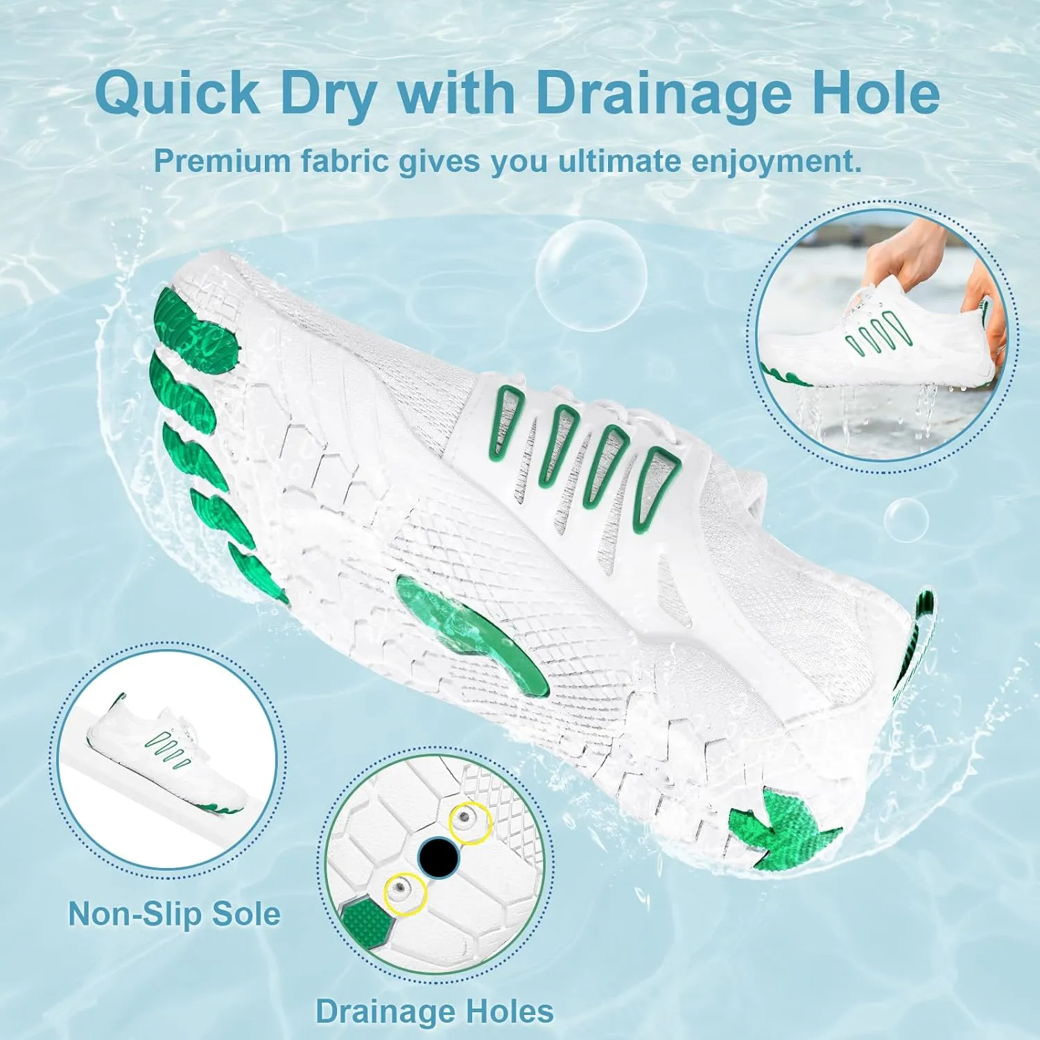 Hike Barefoot Water Shoes for Women Men Footwear, Quick Dry Wide Toe Box Pro Beach Swim Athletic Sports Shoes, Non-Slip Lightweight Aqua Shoe for Pool Hiking Walking Kayaking Diving Surfing