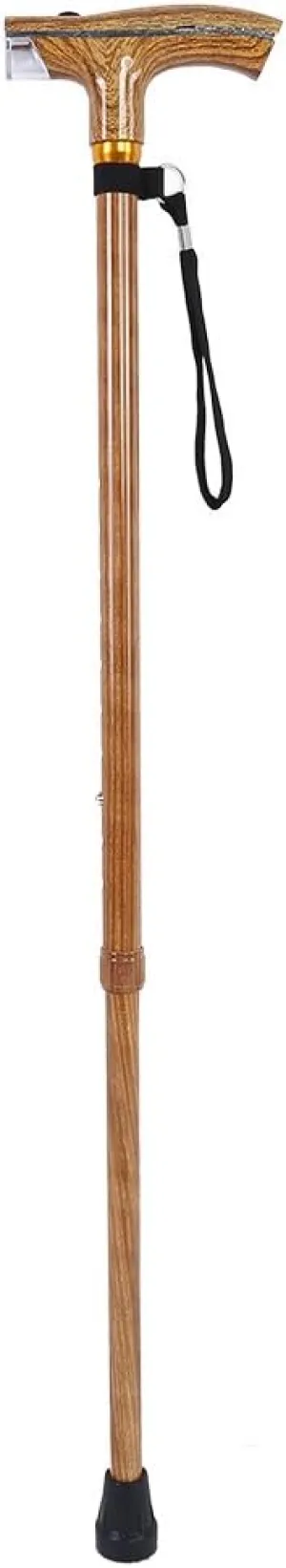 Hiking Poles Metal Walking Stick Multi-Function Telescopic Flashlight Lightweight Adjustable