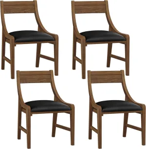 Hillsdale, Cooper Wood and Upholstered Game Chair, Set of 4, Brown