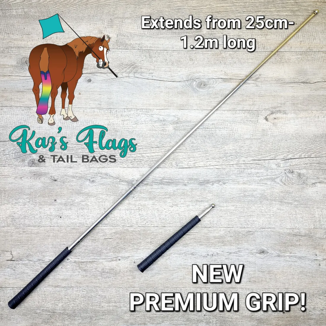 Horsemanship 18" x 18" Plain Lightweight Flag & Pole Combo Range