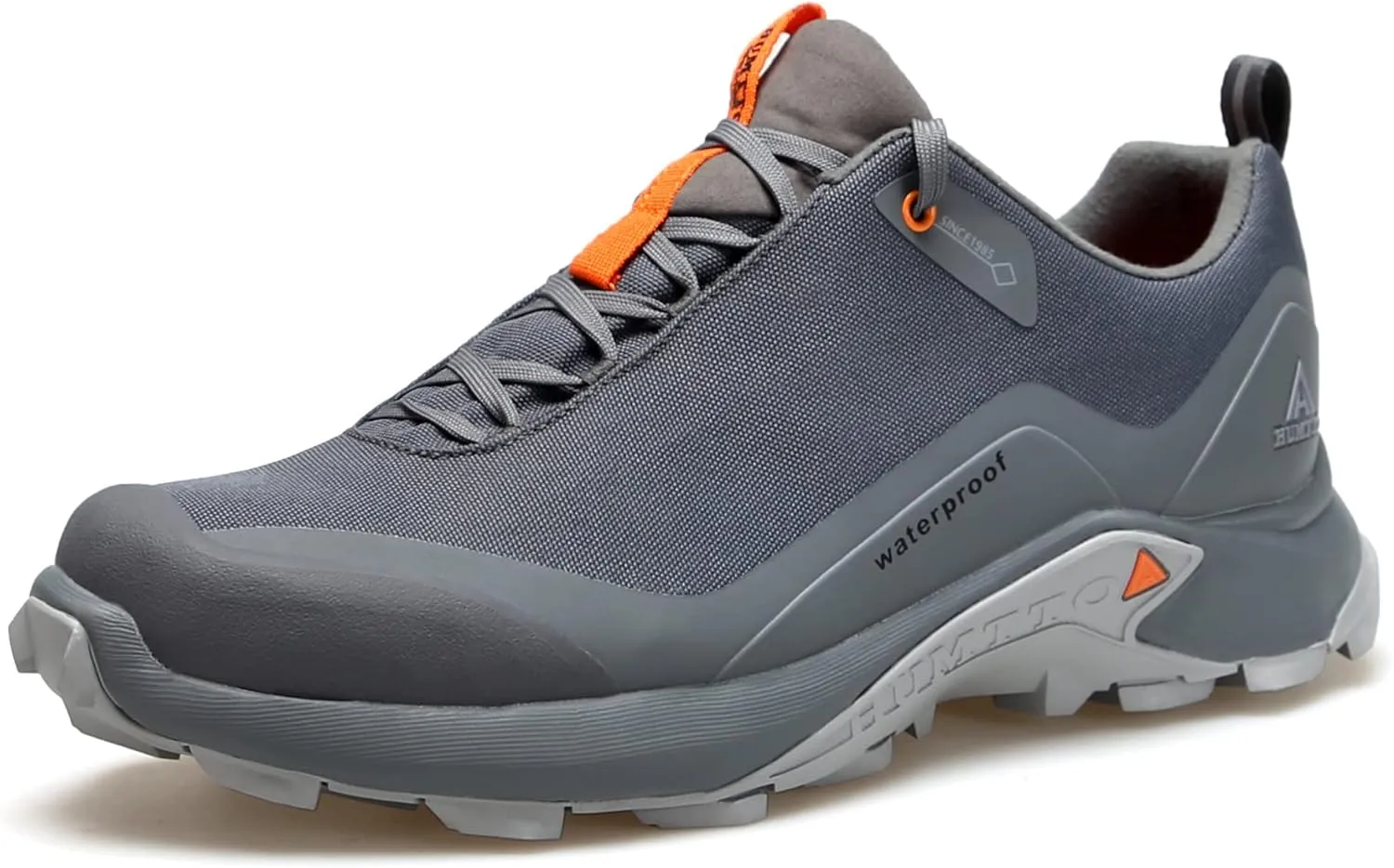 HUMTTO Men's All-Terrain Waterproof Hiking Shoes Lightweight Breathable Trekking Trails Shoes Anti Slip Outdoor Shoes 11.5 Grey