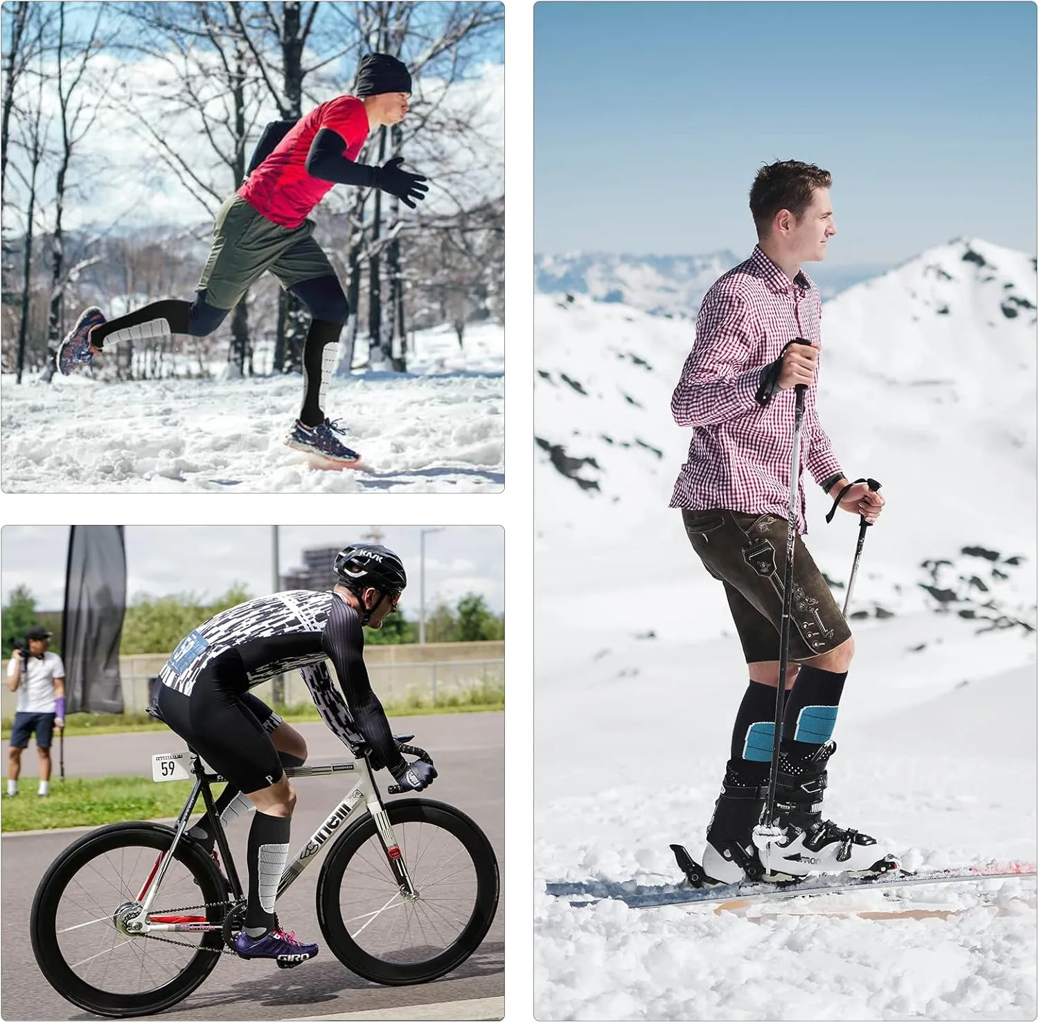 Hylaea Merino Wool Ski Socks, Cold Weather Socks for Snowboarding, Snow, Winter, Thermal Knee-high Warm Socks, Hunting