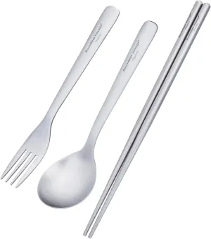 iBasingo Titanium Utensils Set Long Handle Spoon Fork Square Chopsticks Ultralight Outdoor Camping Cutlery for Soup Portable Tableware Reusable Travel Flatware Ti1071T