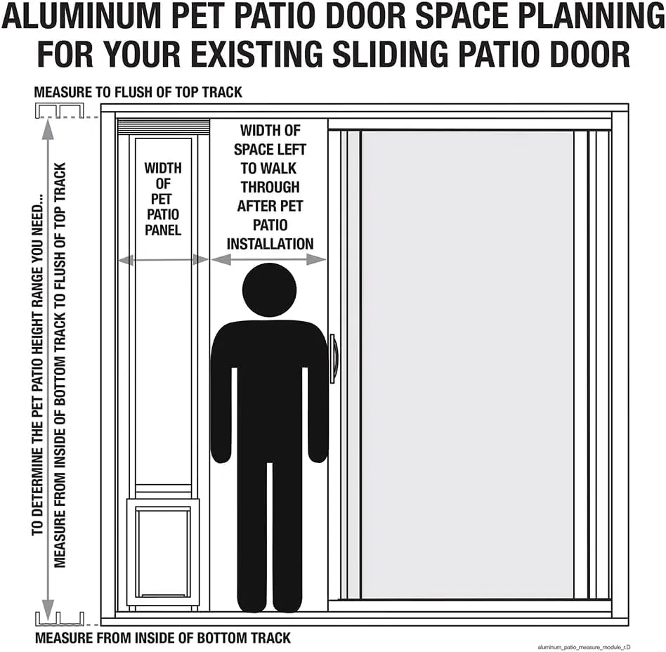 Ideal Pet Products 75" Fast Fit Aluminum Pet Patio Door, Medium, 7" x 11.25", White