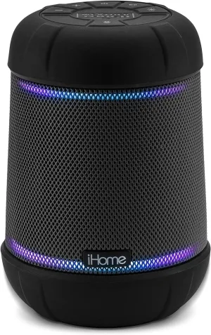 iHome iBT158 Smart Bluetooth Speaker - with Color Changing LED Lights - Perfect Portable Audio Device for Parties, Outdoors, and Other Events