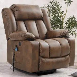 Infinite Position Lift Chair Genuine Leather Massage Recliner with Power Lift Adjustable for Elderly Living Room Sofa