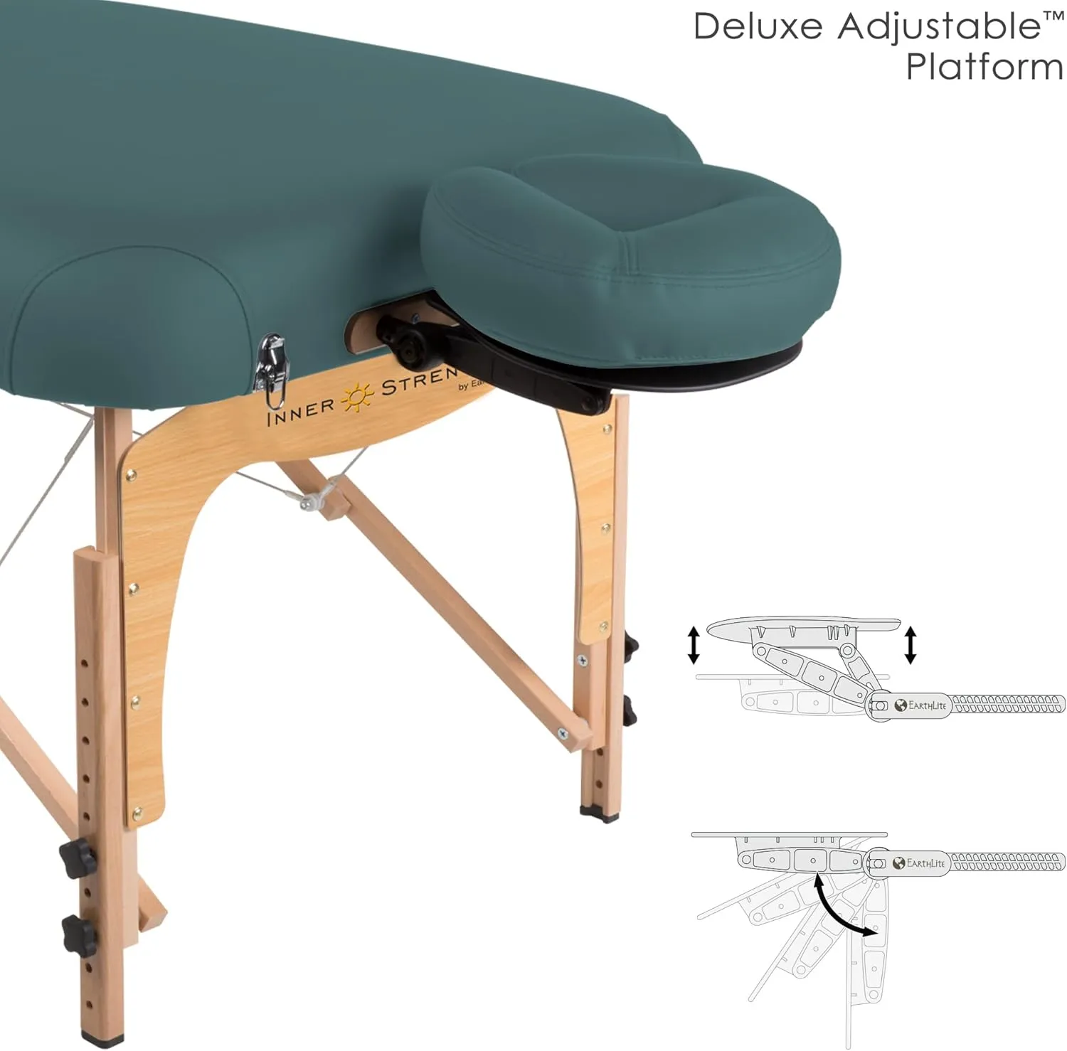 INNER STRENGTH Portable Massage Table Package E2 - Full Reiki Massage Table Incl. Deluxe Adjustable Face Cradle, Pillow & Carry Case (30"x73")