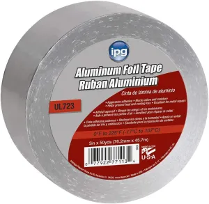 IPG Aluminum Foil Tape, 3" x 50 yd, Silver (Single Roll)