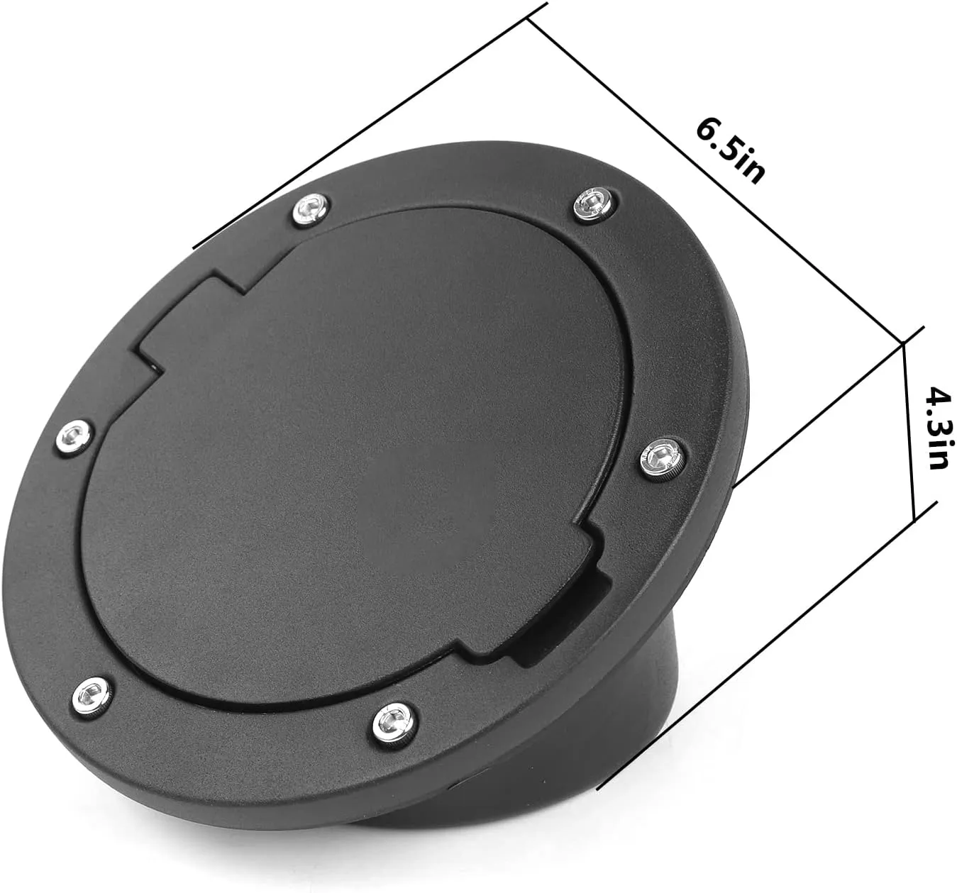 JeCar Aluminum Gas Cap Fuel Filler Door Cover for Jeep Wrangler 2007-2018 JK & Unlimited Accessories (Black)