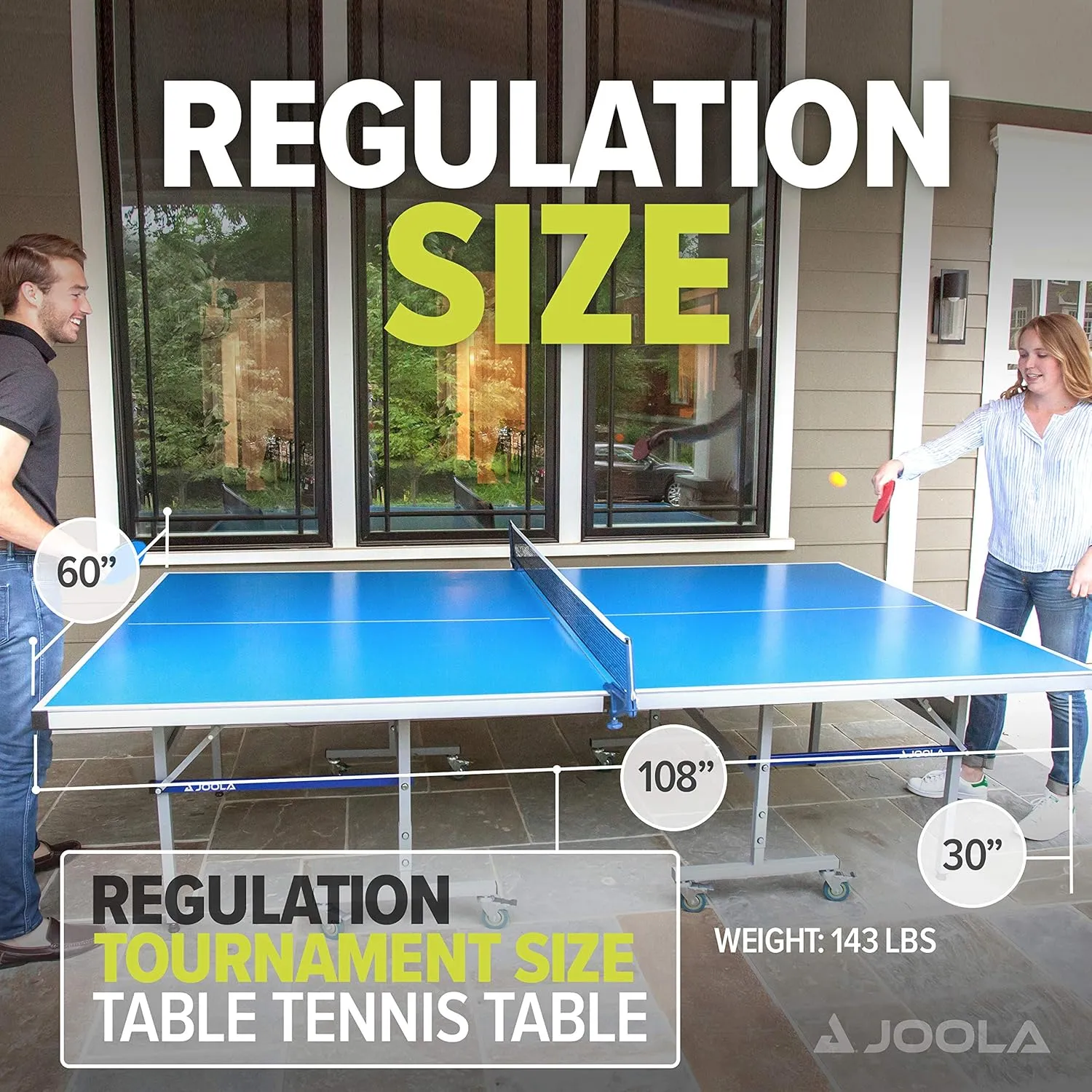 JOOLA NOVA Outdoor Ping Pong Table with Waterproof Table Tennis Net Set - Quick Assembly - All Weather Aluminum Composite Surface - Tournament Quality - Indoor & Outdoor Compatible