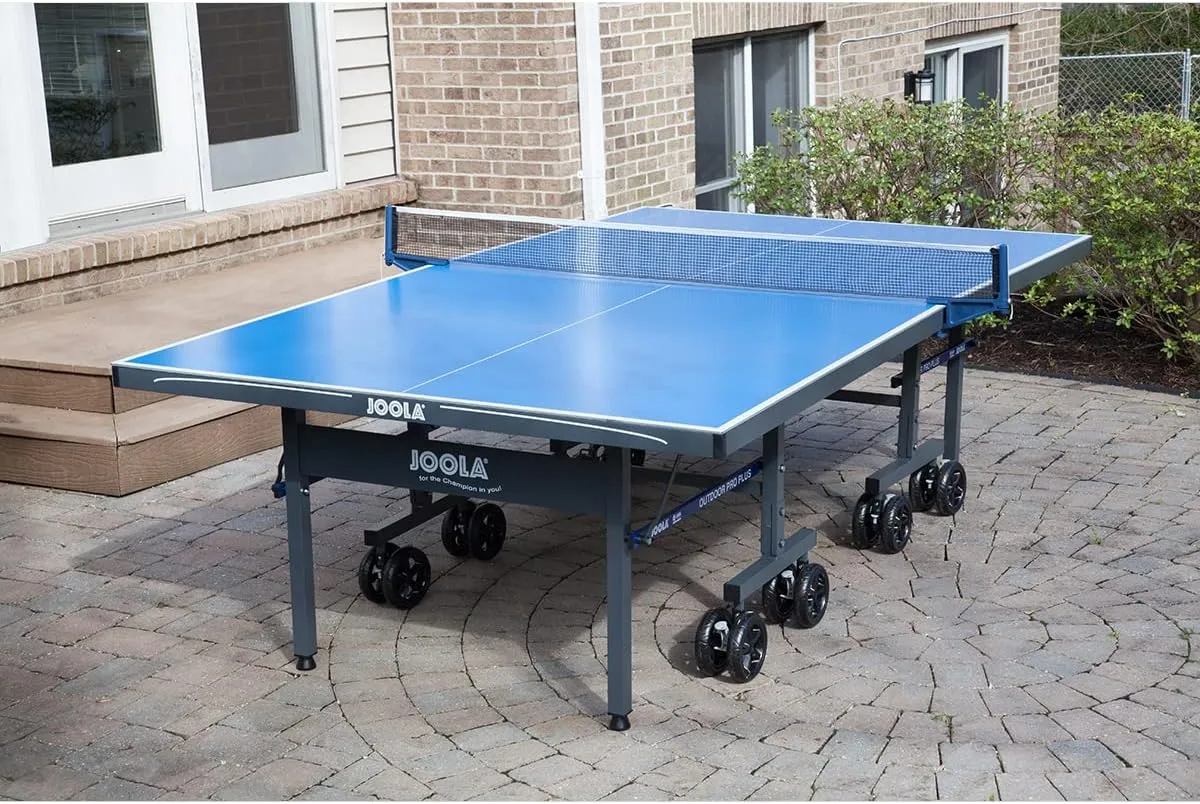 JOOLA NOVA Outdoor Ping Pong Table with Waterproof Table Tennis Net Set - Quick Assembly - All Weather Aluminum Composite Surface - Tournament Quality - Indoor & Outdoor Compatible