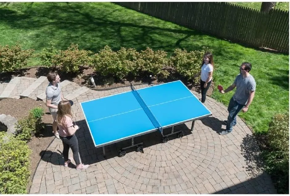 JOOLA NOVA Outdoor Ping Pong Table with Waterproof Table Tennis Net Set - Quick Assembly - All Weather Aluminum Composite Surface - Tournament Quality - Indoor & Outdoor Compatible
