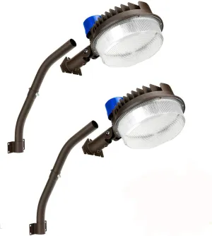 Juyace 18000lm LED Barn Light Dusk to Dawn Outdoor Lighting 120W 5000K Daylight Adjustable Angle Yard with Photocell IP65 Waterproof for Security Area 2 Pack ﻿